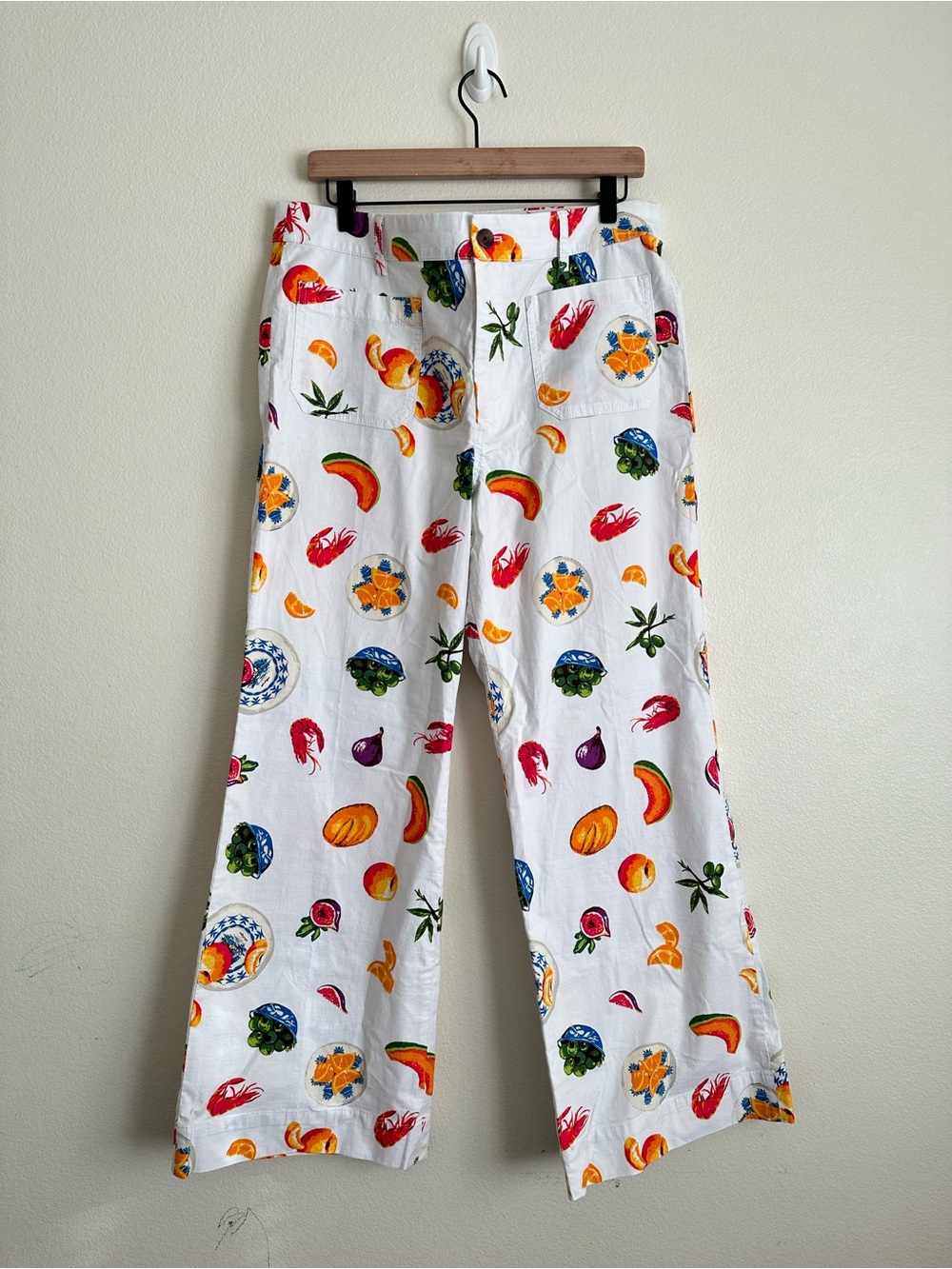 J. Crew Fruit & Veggie Print Wide Leg Pants